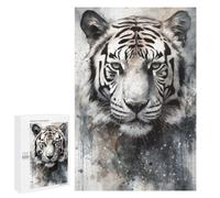 Puzzle pour Adultes 1000 PCS Tiger Beauty Black Ink Puzzles pour Adolescents Jeux De Société Difficile Difficile Est Idéal comme Cadeau 1000 PCS