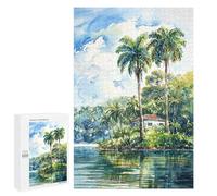 Puzzle pour Adultes 1000 PCS Tropical Island Calm Puzzle pour Adultes Jeux Relaxants pour S'amuser en Famille Jeu Stimulant Cadeaux 1000 PCS