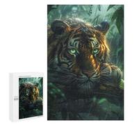 Puzzle pour Adultes 1000 PCS Tropical Rain Forest Tiger Puzzles pour Adolescents Jeux De Société Difficile Difficile Est Idéal comme Cadeau 1000 PCS