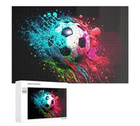 Puzzle pour Adultes 1000 PCS Vivid Soccer Ball Artwork Casse-tête pour Adolescents, Jeu De Réflexion, Course De Vitesse, Cadeaux d'anniversaire Et Originaux 1000 PCS