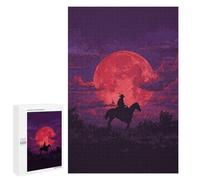 Puzzle pour Adultes 1000 PCS Western Moonlit Ride Puzzles pour Adolescents Découpe De Précision pour Anniversaire, Noël Jouet Jeu Intellectuel 1000 PCS