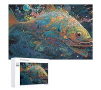 Puzzle pour Adultes 1000 PCS Whimsical Fish in Colorful Ocean Puzzles pour Adolescents, Jouet, Décoration Murale, Motif À Assembler, Interaction Parent-Enfant 1000 PCS