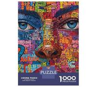 Puzzle pour Adultes 1000 Pièces Abstract Face Art Print Puzzles pour Adultes Analyse Et Logique Entraînez Votre Cerveau Et Votre Dextérité Jeu Intellectuel 52x38cm/1000pcs