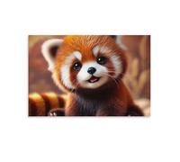 Puzzle pour Adultes 1000 pièces, Adorable Petit Panda rouxpièces Parfaitement imbriquées Lettres au Dos, Pas de poussière, Cadeau pour Personnes âgées 26x38cm