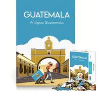 Puzzle pour Adultes 1000 pièces,Affiche d'Antigua Guatemala,Bords impeccables,Jouet Amusant pour stimuler Le Cerveau,Ambiance chaleureuse et divertissante,scène de Noël (50x75cm)