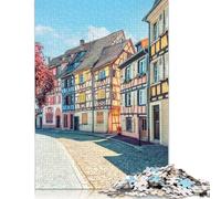 Puzzle pour Adultes 1000 pièces Affiche de la Rue Colmar Puzzles pour Adultes Puzzle pour Adolescents Jeu de Puzzle Jouet Cadeau (75x50cm)