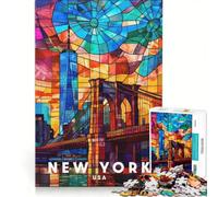 Puzzle pour Adultes 1000 pièces Affiche de New York Jeux éducatifs Découpe de précision Collection d'artistes Beaux-Arts 50x75cm