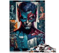 Puzzle pour Adultes 1000 pièces Affiche de Super-héros Vintage Jeux éducatifs Décoration de la Maison Puzzle 26x38cm Cadeau pour Les Anniversaires