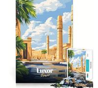 Puzzle pour Adultes 1000 pièces,Affiche de Voyage de Louxor,Égypte,décoration soignée,Jeu de logique et d'adresse,Divertissement Occasionnel,Cadeau d'anniversaire (38x52cm)