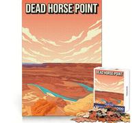 Puzzle pour Adultes 1000 pièces,Affiche de Voyage Vintage du Parc d'État de Dead Horse Point,Art Finement découpé,Exercice Mental,Jeu Amusant et Calme,décoration de Noël (38x26cm)