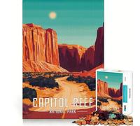 Puzzle pour Adultes 1000 pièces,Affiche du Parc National de Capitol Reef,Art aux Bords précis,Jeu créatif et Amusant,décoration de Noël (50x75cm)