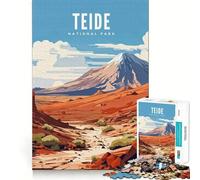 Puzzle pour Adultes 1000 pièces, Affiche du Parc National du Teide, Art aux Bords précis, Jeu créatif et Amusant, décoration de Noël (38x26cm)