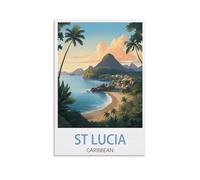 Puzzle pour Adultes 1000 pièces, Affiches de Sainte-Lucie, Caraïbes, Puzzle en Papier 1000 pièces, Jeu de décompression pour Adultes, 52 x 38 cm