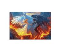 Puzzle pour Adultes 1000 pièces, Affrontement Ange Contre démonpièces Parfaitement imbriquées Lettres au Dos, Pas de poussière, Cadeau pour Personnes âgées 38x52cm