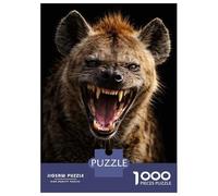 Puzzle pour Adultes 1000 Pièces Aggressive Hyena Snarling Puzzle pour Adolescents pour S'amuser en Famille, Défi Éducatif, Cadeau d'anniversaire Unique 70x50cm/1000pcs