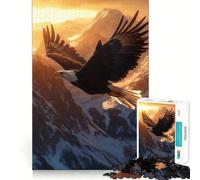 Puzzle pour Adultes 1000 pièces Aigle à tête Blanche Coucher de Soleil Découpe serrée Jeu de logique Amusant Détente Cadeau d'anniversaire pour l'esprit (50x75cm)