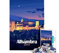 Puzzle pour Adultes 1000 pièces Alhambra Espagne la Nuit Jeux éducatifs Jouets et Jeux éducatifs Excellent Cadeau et Jouet Une œuvre d'art (Dimensions 38x26cm)