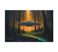 Puzzle pour Adultes 1000 Pièces Alien espaceship Puzzles en Bois Créatifs-Jeu Pratique -Décoration Familiale （75×50cm）