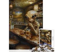 Puzzle pour Adultes 1000 pièces Alien Irish Pub Jeu de Manipulation Décoration Parfaite Jouet éducatif Convient pour la décoration de Bureau (38x26cm)