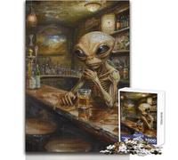 Puzzle pour Adultes 1000 pièces Alien Irish Pub, Jeu Relaxant, défi Difficile, Cadeau d'anniversaire, Dimensions 38x26cm