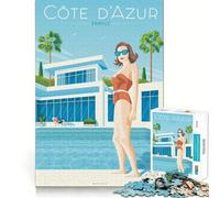 Puzzle pour Adultes 1000 pièces Ambiance Estivale Côte d'Azur Découpe Lisse Jeu créatif et Artistique pour se détendre et s'amuser Cadeau apaisant pour Noël (50x75cm)