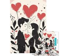 Puzzle pour Adultes 1000 pièces Amour Saint-Valentin Cœur Jeu Stimulant Jouet éducatif Décoration Parfaite Cadeau Amusant (Dimensions 38x26cm)