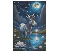 Puzzle pour Adultes 1000 Pièces Âne Puzzles en Bois Créatifs-Jeu Pratique -Décoration Familiale 78×53cm