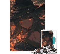 Puzzle pour Adultes 1000 pièces Anime Halloween Sorcière Jeu de réflexion Casse-tête Jouet addictif pour cultiver la Patience Idée Cadeau Décoration Parfaite (Dimensions 75x50cm)