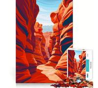 Puzzle pour Adultes 1000 pièces Antelope Canyon Nature Jeu de Construction Pointue Défi Mental Jouet Calme et Amusant Décoration de Noël (38x52cm)