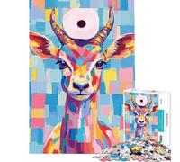 Puzzle pour Adultes 1000 pièces Antilope colorée avec Rouleau de Papier Toilette Jeu éducatif défi et détente Une œuvre d'art Cadeau pour Femmes et Hommes (Dimensions 50x75cm)