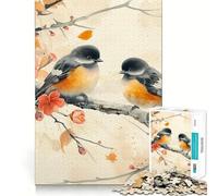 Puzzle pour adultes, 1000 pièces, aquarelle aux oiseaux, design finement coupé, entraînement cérébral, amusement, détente, jeu d'art pour anniversaires (38 x 26 cm)