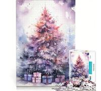 Puzzle pour Adultes 1000 pièces Aquarelle Merveilles d'hiver Jeu de réflexion Défi Difficile Cadeau pour Amis et Famille 50x75cm