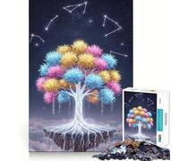 Puzzle pour Adultes 1000 pièces Arbre céleste avec Constellations Art épuré Jeu de logique Amusant et Relaxant Cadeau de Noël apaisant (38x26cm)
