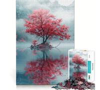 Puzzle pour Adultes 1000 pièces Arbre de Vie Cerisier Sakura Design Finement découpé Activité intellectuelle Jeu de détente Décoration de Noël (38x52cm)