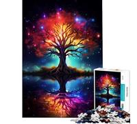 Puzzle pour Adultes 1000 pièces Arbre de Vie Cosmique Jeu Stimulant et éducatif Décoration Parfaite Cadeau Amusant (Dimensions 38x52cm)