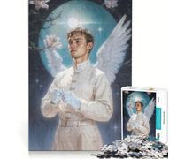 Puzzle pour Adultes 1000 pièces Archange Gabriel au Clair de Lune, Jeu de réflexion, Difficile, idéal en Cadeau pour Toute la Famille 38x26cm