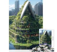 Puzzle pour Adultes 1000 pièces Architecture Verte Jeu Pratique Décoration Parfaite Jouet à Monter soi-même avec des pièces de Formes aléatoires entièrement emboîtables (50x75cm)