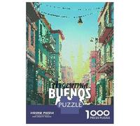 Puzzle pour Adultes 1000 Pièces Argentina Buenos Aires Mosaic Puzzle Casse-tête Difficile, Cadeau pour Les Amis Et La Famille 38x26cm/1000pcs