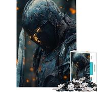 Puzzle pour Adultes 1000 pièces Armure de Chevalier Noir Activités Amusantes à la Maison Jeu d'assemblage Manuel pour Les 14 Ans et Plus 38x26cm