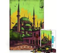 Puzzle pour Adultes 1000 pièces Art de Propagande Turque Découpe précise Jeu cognitif Jouet de détente Décoration Murale de Noël (50x75cm)