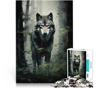 Puzzle pour Adultes 1000 pièces Art du Loup Jouets addictifs pour Le défi de l'intelligence cérébrale Bon Cadeau 38x26cm