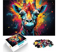 Puzzle pour Adultes 1000 pièces Art Fantastique de Girafe Puzzles Amusants en Famille 26x38cm Améliorer l'amour Entre Les Couples pour et Adolescent 14 Ans et Plus