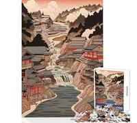 Puzzle pour Adultes 1000 pièces Art Japonais Ukiyo-e Jouet Anti-Stress Cadeau d'anniversaire Jeu éducatif renforce Les Liens du Couple Dimensions 50x75cm