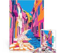 Puzzle pour Adultes 1000 pièces Art Pastel Minimaliste d'une Ville croate Défi Difficile Car C'est Un pour Toute la Famille 52x38cm