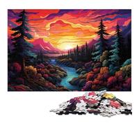Puzzle pour Adultes 1000 pièces Art psychédélique coloré Jungle Jigsaw Chaque pièce est Unique Jeu Familial Stimulant et Amusant 1000 pièces (38 x 26 cm)