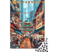 Puzzle pour Adultes 1000 Pièces Asia Night Market Puzzle pour Adolescents Difficile, Liste De Souhaits avec Le Père Noël, Jeu Amusant Et Stimulant pour Toute La Famille 70x50cm/1000pcs