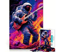 Puzzle pour Adultes 1000 pièces Astro Jouant de la Guitare Jeu d'articulation Pointue Défi Mental Jouet Moment de détente et de Divertissement Décoration de Noël pour la Maison (38x26cm)