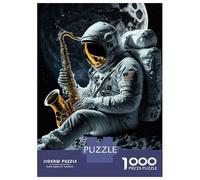 Puzzle pour Adultes 1000 Pièces Astronaut Saxophone Puzzle Jeux Relaxants Défi Difficile Cadeaux Uniques pour Anniversaire Et Noël 52x38cm/1000pcs