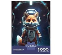 Puzzle pour Adultes 1000 Pièces Astronaut Space Fox Puzzles pour Adultes Jeux Relaxants Découpe De Précision Interaction Parent-Enfant 38x26cm/1000pcs