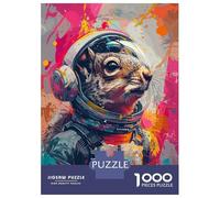 Puzzle pour Adultes 1000 Pièces Astronaut Space Squirrel Puzzles pour Adolescents, Jeux Amusants, Passe-Temps Idéal comme Cadeau 70x50cm/1000pcs